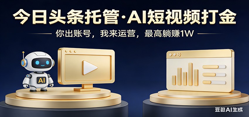 头条号AI托管，我提供作品，你提供账号，每天5分钟发布，小白躺赚3000+-谷进海小站
