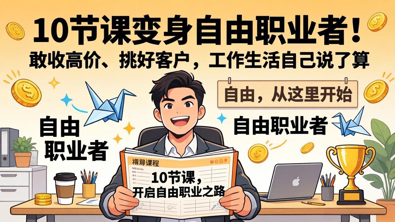 10 节课变身自由职业者！敢收高价、挑好客户，工作生活自己说了算-谷进海小站