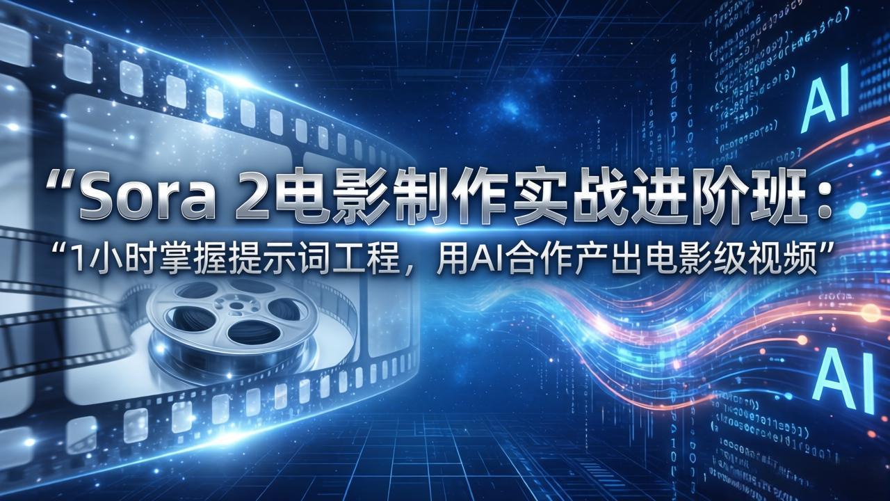 Sora 2电影制作实战进阶班：1小时掌握提示词工程，用AI合作产出电影级视频-谷进海小站
