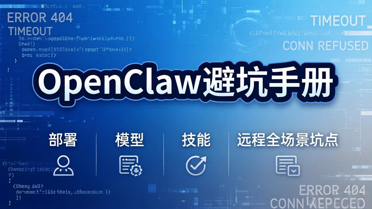 OpenClaw避坑手册：部署+模型+技能+远程全场景坑点，一次性给你说全，少走弯路-谷进海小站