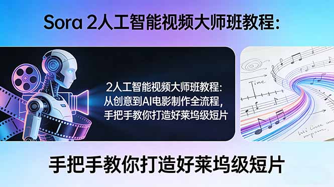 Sora 2人工智能视频大师班教程：从创意到AI电影制作全流程，手把手教你打造好莱坞级短片-谷进海小站