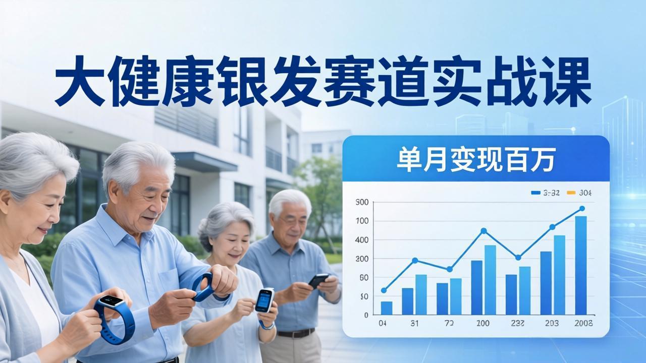 大健康银发赛道实战课：拆解视频号线索型 IP 单月变现百万逻辑，教你精准获客高效变现-谷进海小站