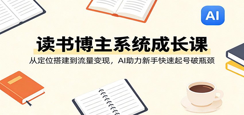 读书博主系统成长课：从定位搭建到流量变现，AI助力新手快速起号破瓶颈-谷进海小站