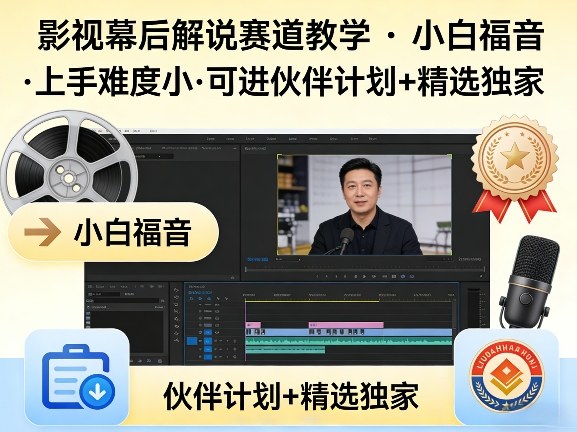 某大佬的影视幕后解说赛道教学，小白福音，上手难度小，可进伙伴计划+精选独家-谷进海小站