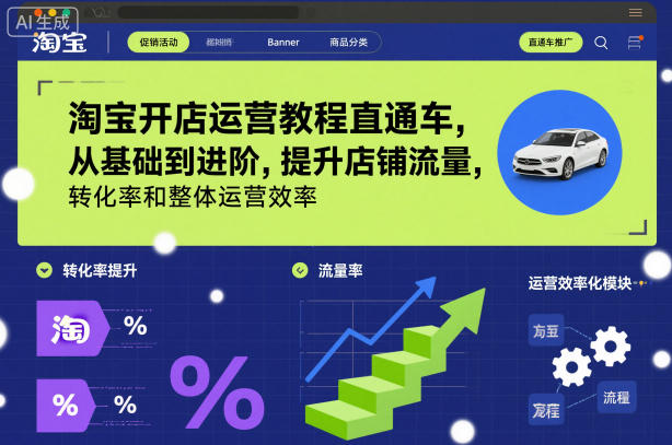 淘宝开店运营教程直通车，从基础到进阶，提升店铺流量，转化率和整体运营效率(更新26年3月24日)-谷进海小站