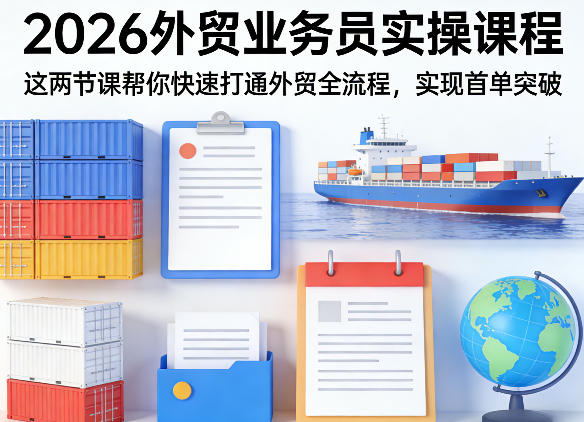 2026外贸业务员实操课程，这两节课帮你快速打通外贸全流程，实现首单突破-谷进海小站