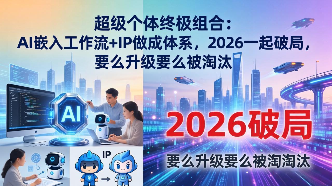 超级个体终极组合：AI嵌入工作流+IP做成体系，2026一起破局，要么升级要么被淘汰-谷进海小站
