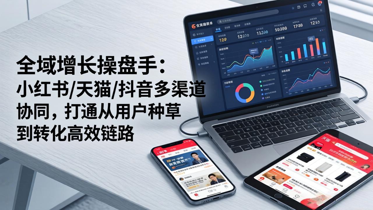 全域增长操盘手:小红书/天猫/抖音多渠道协同,打通从用户种草到转化高效链路-谷进海小站