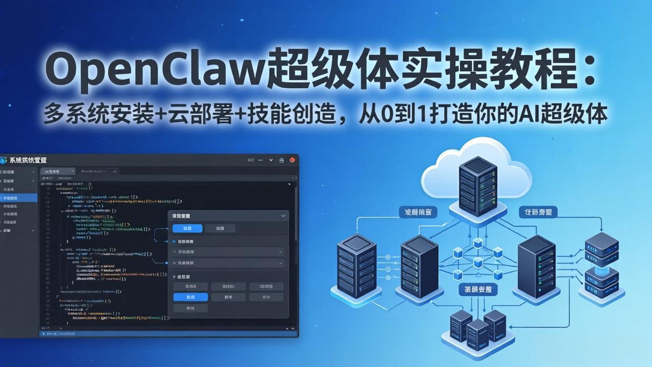 OpenClaw-小龙虾 超级体实操教程：多系统安装+云部署+技能创造，从0到1打造你的AI超级体-谷进海小站