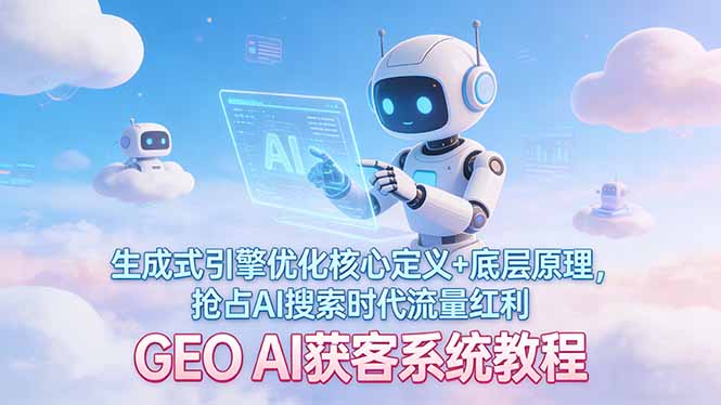 GEO AI获客系统教程：生成式引擎优化核心定义+底层原理，抢占AI搜索时代流量红利-谷进海小站