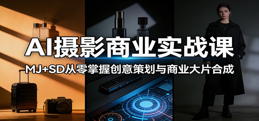 AI摄影商业实战课：MJ+SD从零掌握创意策划与商业大片合成-谷进海小站