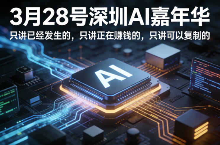 3月28号深圳AI嘉年华，只讲已经发生的，只讲正在賺钱的，只讲可以复制的-谷进海小站