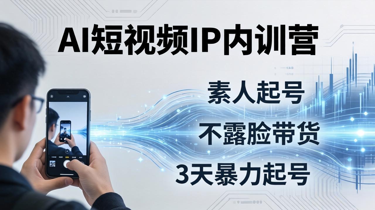 2026AI短视频IP内训营：从素人起号到不露脸带货，3天暴力起号全流程拆解-谷进海小站