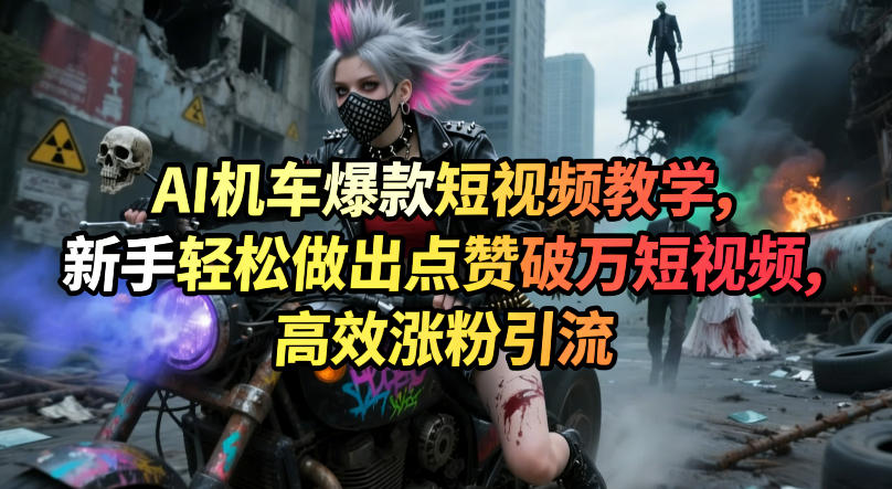 AI机车爆款短视频教学，新手轻松做出点赞破万短视频，高效涨粉引流-谷进海小站