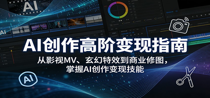 AI创作高阶变现指南：从影视MV、玄幻特效到商业修图，掌握AI创作变现技能-谷进海小站