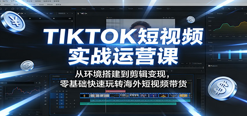 TIKTOK短视频实战运营课：从环境搭建到剪辑变现，零基础快速玩转海外短视频带货-谷进海小站