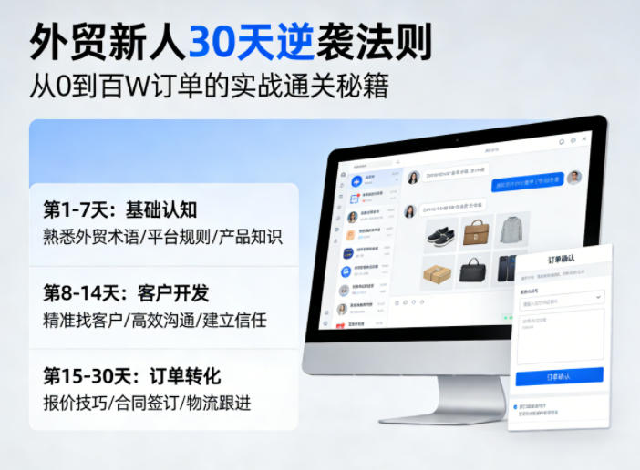 外贸新人30天逆袭法则，教你从0到百W订单的实战通关秘籍-谷进海小站