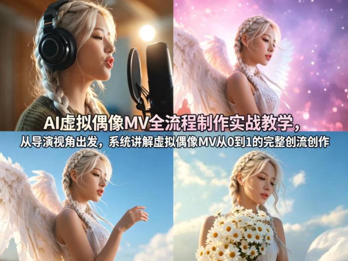 AI虚拟偶像MV全流程制作实战教学，从导演视角出发，系统讲解虚拟偶像MV从0到1的完整创作流程-谷进海小站