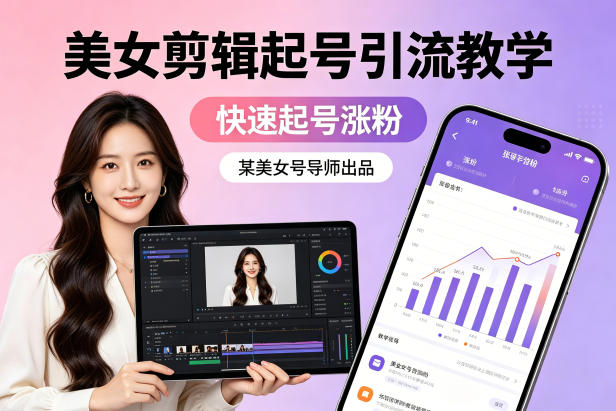 某美女号导师出品：美女剪辑起号引流教学，快速起号涨粉-谷进海小站