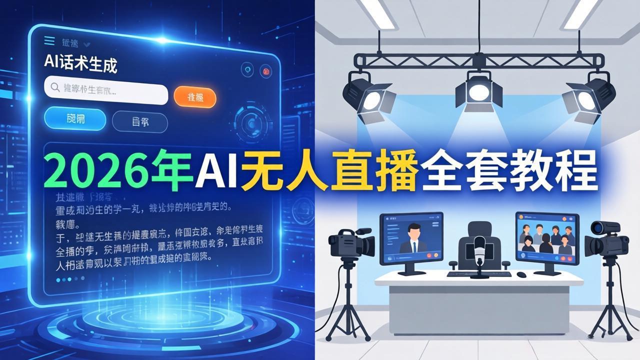 2026年AI无人直播全套教程：OBS安装+软件配置+直播间搭建+话术生成+一键开播实操-谷进海小站