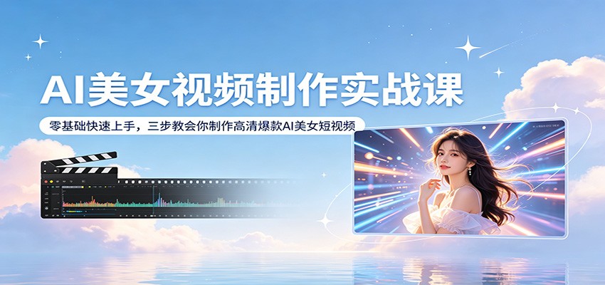 AI美女视频制作实战课：零基础快速上手，三步教会你制作高清爆款AI美女短视频-谷进海小站