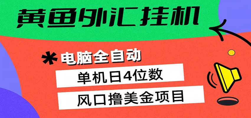 黄鱼外汇挂机：全自动赚美金、自动交易、风口项目-谷进海小站