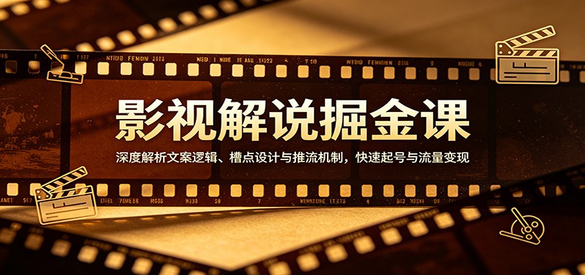 影视解说掘金课：深度解析文案逻辑、槽点设计与推流机制，快速起号与流量变现-谷进海小站