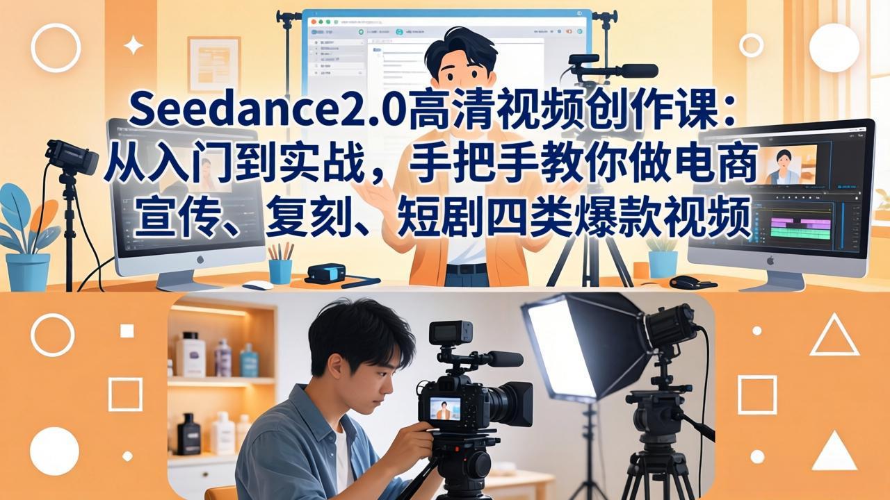 Seedance2.0高清视频创作课：从入门到实战，手把手教你做电商、宣传、复刻、短剧四类爆款视频-谷进海小站