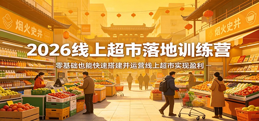 2026线上超市落地训练营，零基础也能快速搭建并运营线上超市实现盈利-谷进海小站