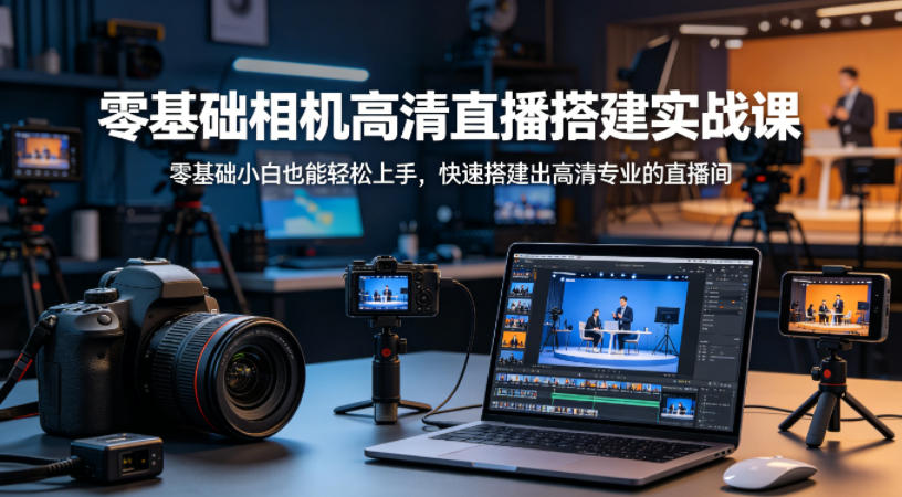 零基础相机高清直播间搭建实战课，小白也能轻松上手，快速搭建出高清专业的直播间-谷进海小站