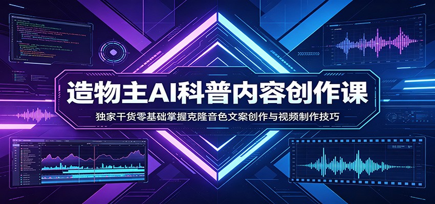 AI科普内容创作课：独家干货零基础掌握克隆音色文案创作与视频制作技巧-谷进海小站