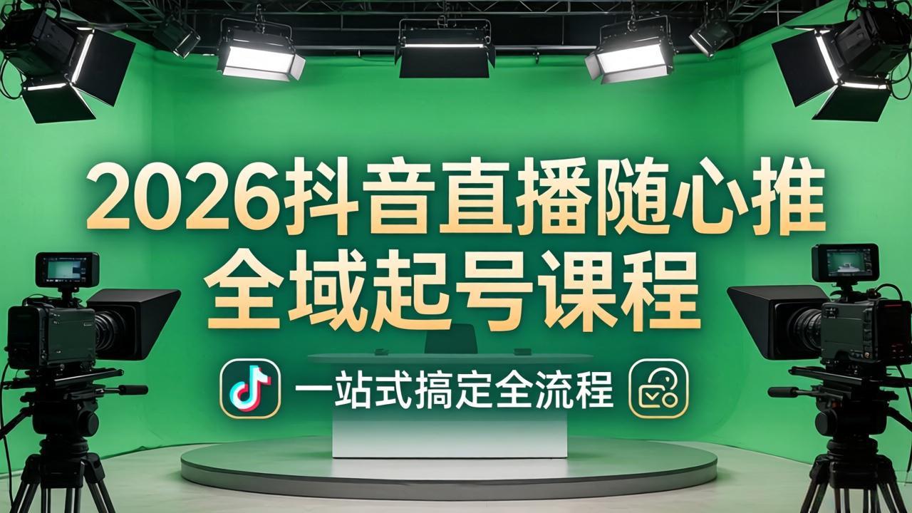 2026抖音直播随心推全域起号课程：一站式搞定直播起号、稳号、放量全流程(更新4月-谷进海小站