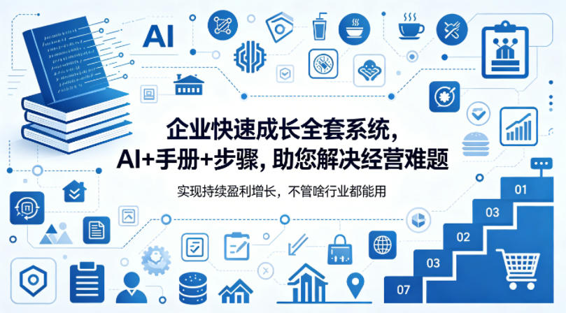 企业快速成长全套系统，AI+手册+步骤，助您解决经营难题，实现持续盈利增长，不管啥行业都能用-谷进海小站