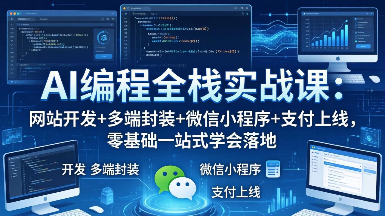 AI编程全栈实战课：网站开发+多端封装+微信小程序+支付上线，零基础一站式学会落地-谷进海小站