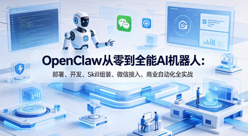 OpenClaw从零到全能AI机器人：部署、开发、Skill组装、微信接入、商业自动化全实战-谷进海小站