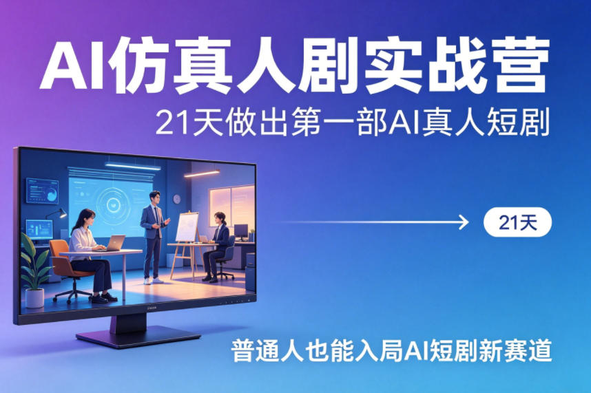 AI仿真人剧实战营，21天做出第一部AI真人短剧，普通人也能入局AI短剧新赛道(更新)-谷进海小站