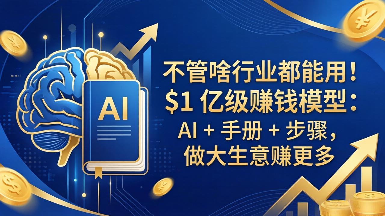 不管啥行业都能用！$1 亿级赚钱模型：AI + 手册 + 步骤，做大生意赚更多-谷进海小站