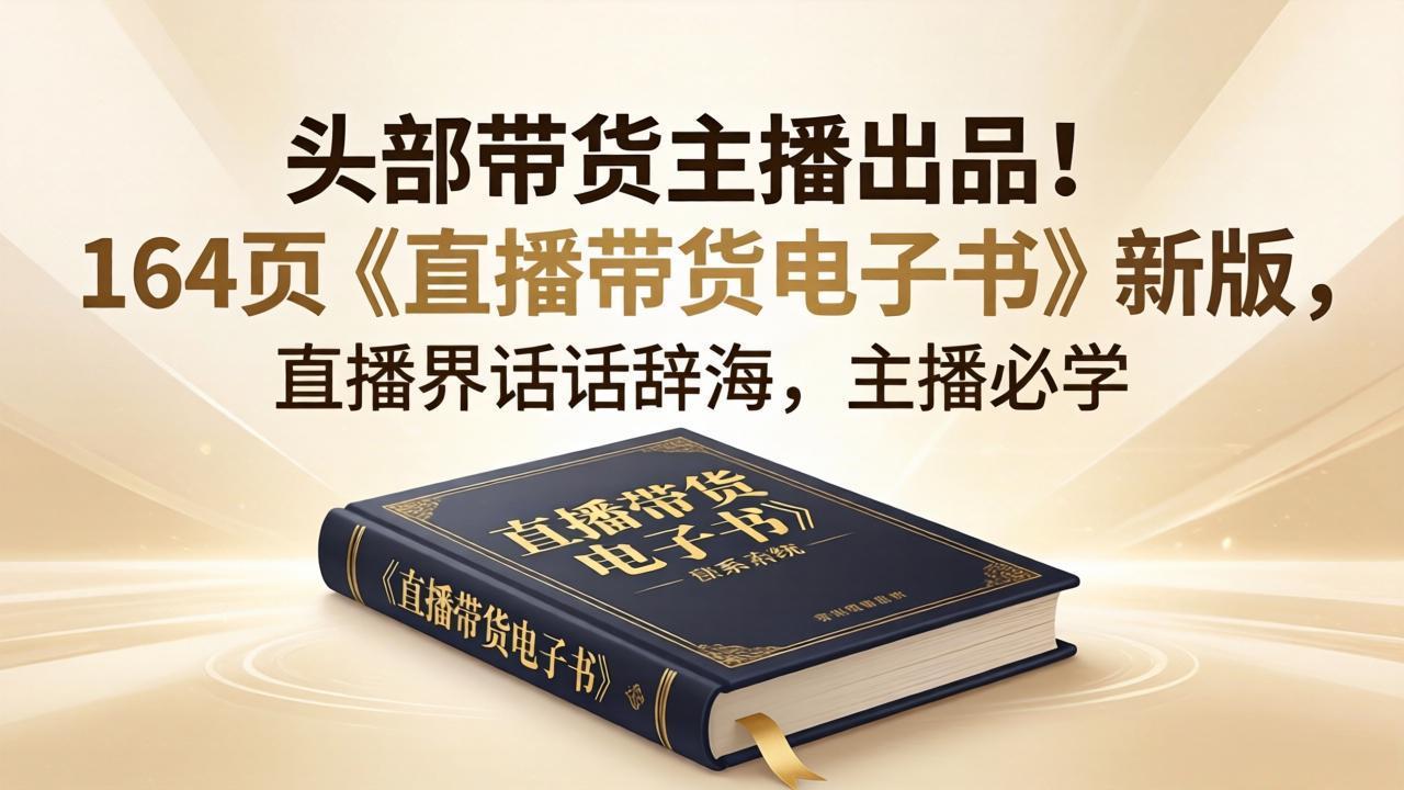 头部带货主播出品！164页《直播带货电子书》新版，直播界话术辞海，主播必学-谷进海小站