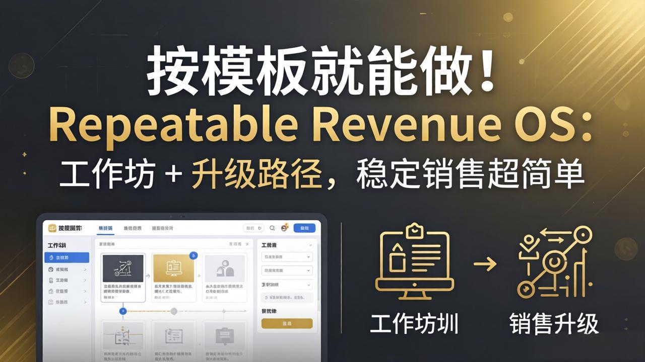 按模板就能做！Repeatable Revenue OS：工作坊 + 升级路径，稳定销售超简单-谷进海小站