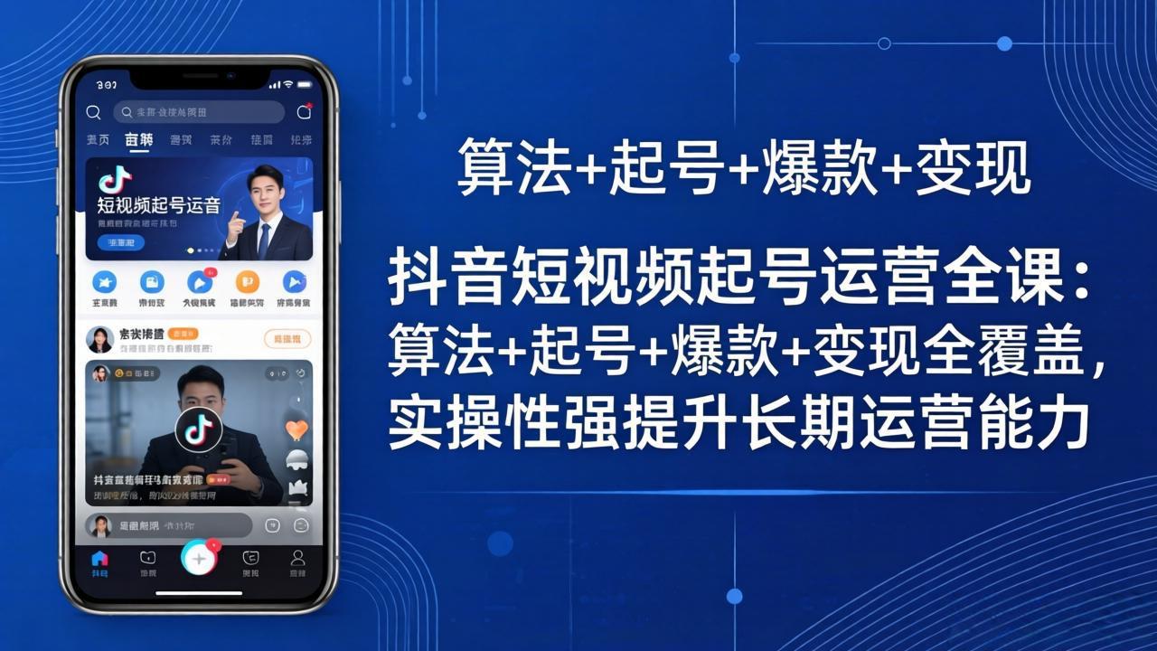 抖音短视频起号运营全课：算法+起号+爆款+变现全覆盖，实操性强提升长期运营能力-谷进海小站