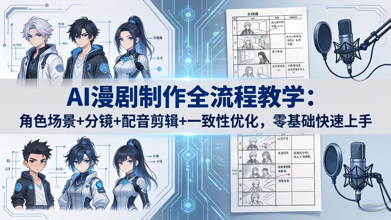 AI漫剧制作全流程教学：角色场景+分镜+配音剪辑+一致性优化，零基础快速上手-谷进海小站