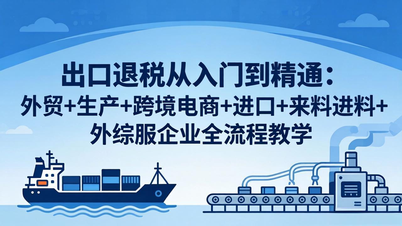 出口退税从入门到精通：外贸+生产+跨境电商+进口+来料进料+外综服企业全流程教学-谷进海小站