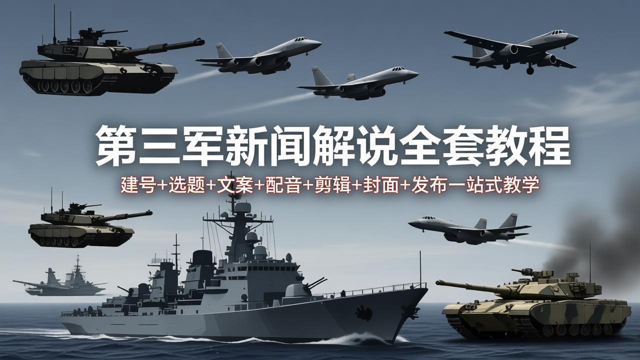 第三军迷新闻解说全套教程：建号+选题+文案+配音+剪辑+封面+发布一站式教学-谷进海小站