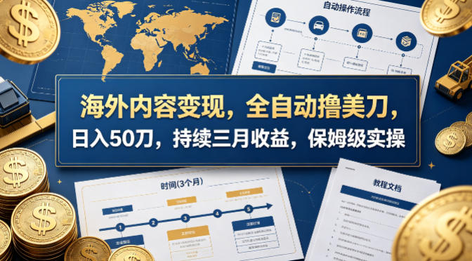 海外内容变现，全自动撸美刀，日入50刀，持续三月收益，保姆级实操【揭秘】-谷进海小站