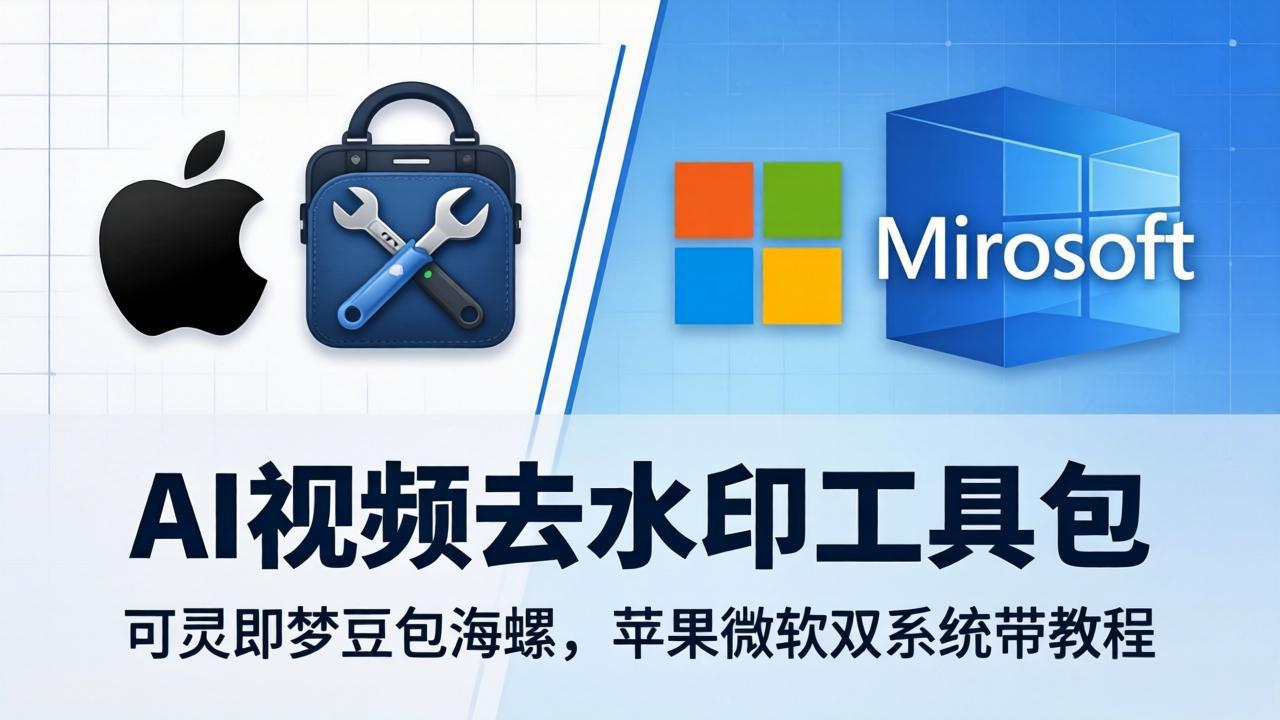 AI视频去水印工具包：可灵即梦豆包海螺，苹果微软双系统带教程-谷进海小站