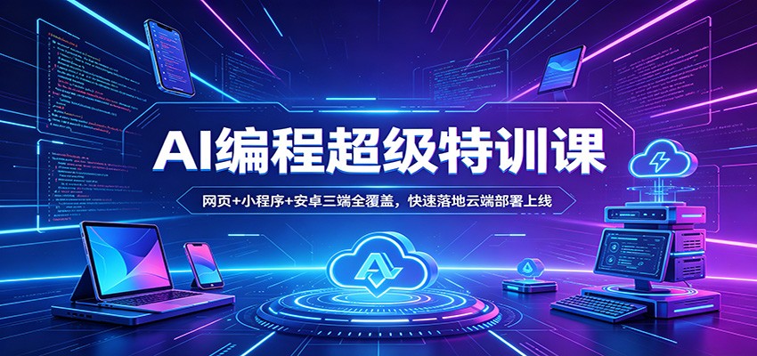 AI编程超级特训课：网页+小程序+安卓三端全覆盖，快速落地云端部署上线-谷进海小站