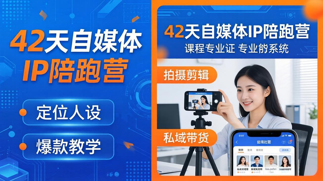 42天自媒体IP陪跑营-26年4月19更新：定位人设爆款全教学，拍摄剪辑私域带货一站式落地-谷进海小站