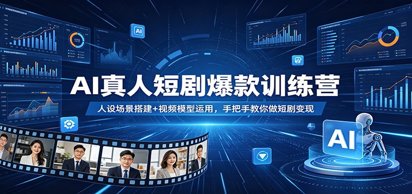 AI真人短剧爆款训练营：人设场景搭建+视频模型运用，手把手教你做短剧变现-谷进海小站