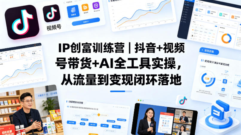 IP创富训练营｜抖音+视频号带货+AI全工具实操，从流量到变现闭环落地-谷进海小站