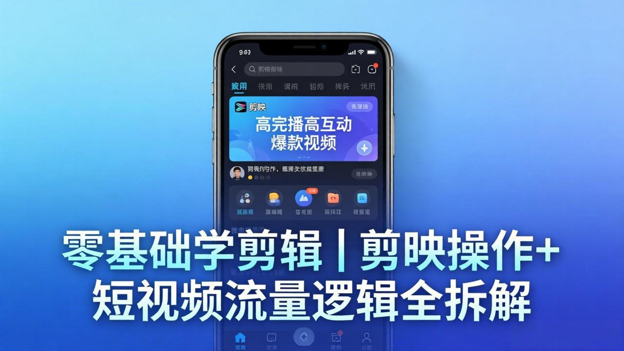 【零基础学剪辑】剪映操作+短视频流量逻辑全拆解｜手把手教你剪出高完播高互动爆款视频-谷进海小站